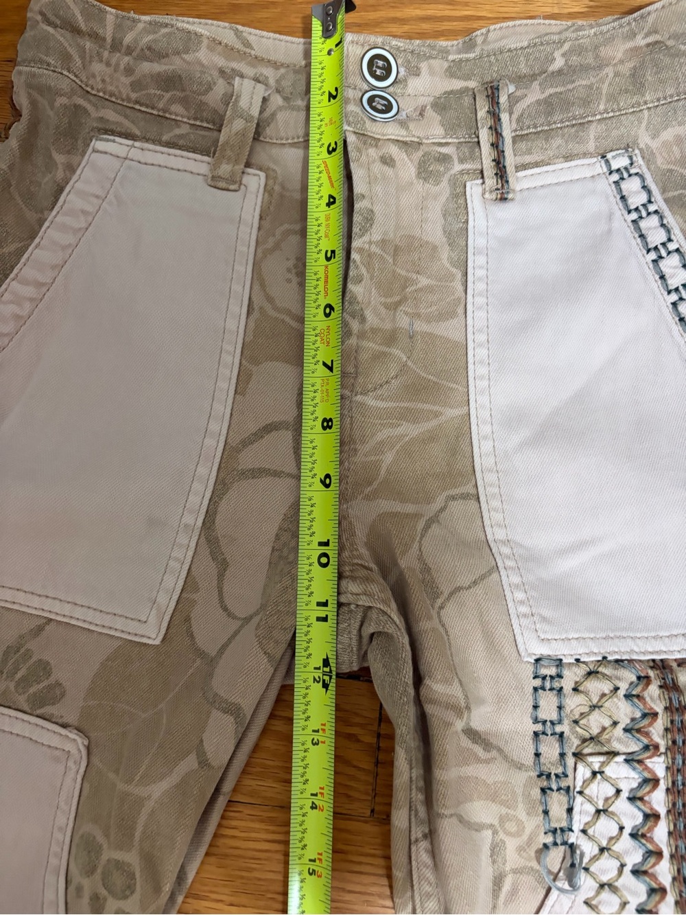 Anthropologie Pilcro The Camp Wenderer Patchwork Embellished Pants Bohemian 26 - Picture 15 of 16